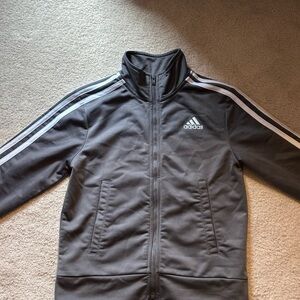 Adidas youth, small, full zip jacket with hand pouch
